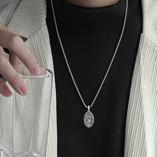 Seiyang Saint Necklace - 925 Sterling Silver Patron Amulet for Men and Women (with Gift Box)