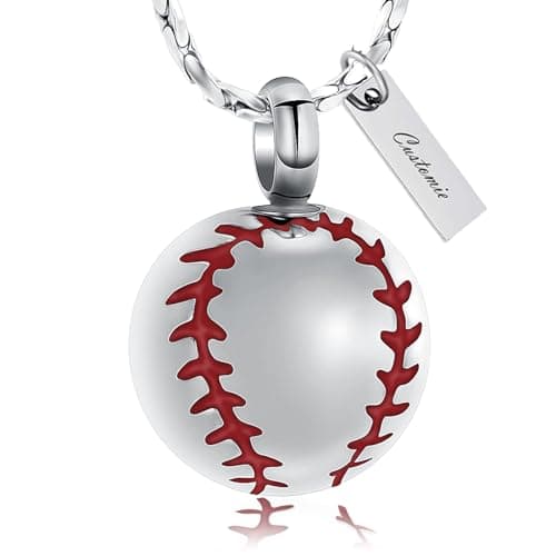 AIWENXI Baseball Ash Jewelry Pendant for Cremation Keepsake