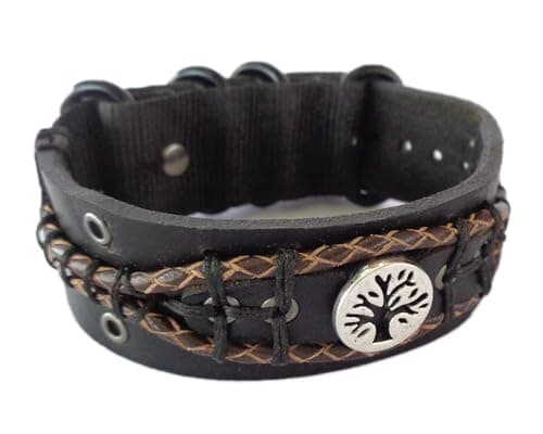 Tree of Life Leather Bracelet for Men - Christian Gift