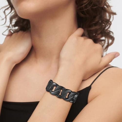 Chunky Cuban Chain Cuff Bracelet for Women