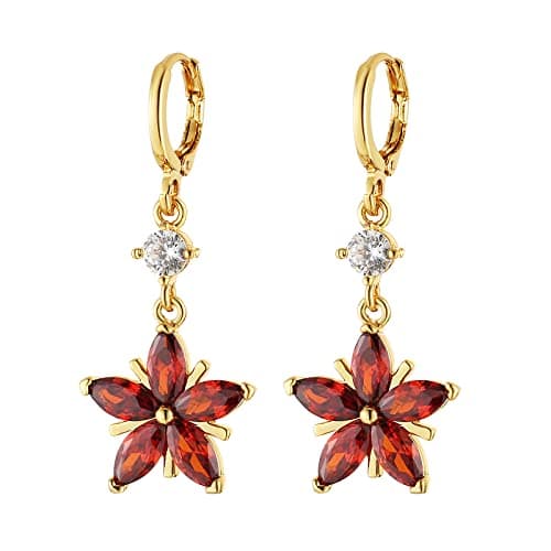 Crystal Flower Earrings for Women Girls