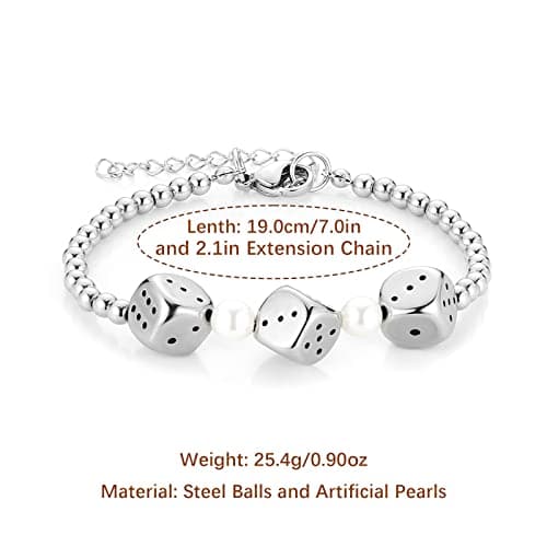 HZMAN Adjustable Beaded Bracelet for Women Artificial Pearl Party Jewelry