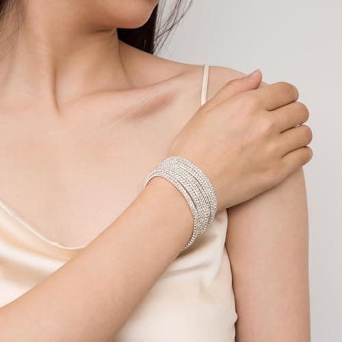 10 Pcs Tennis Bracelets Set for Women Girl Wedding Party Jewelry Gift