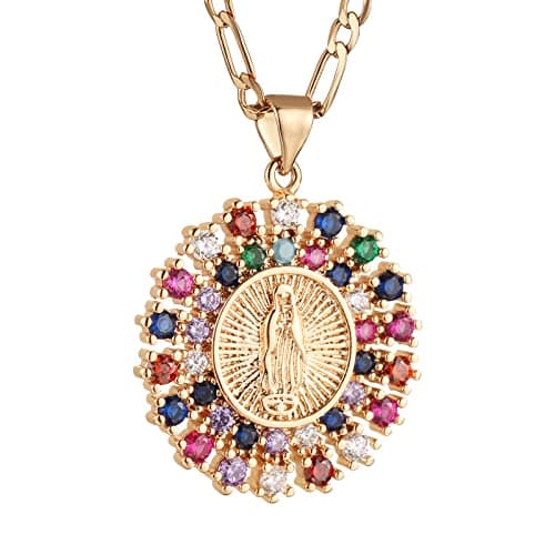 14K Gold Plated Virgin Mary Necklace