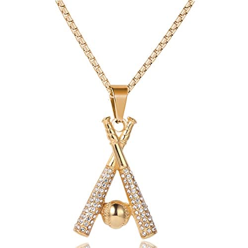 Stainless Steel Baseball Pendant Necklace for Lovers and Fans