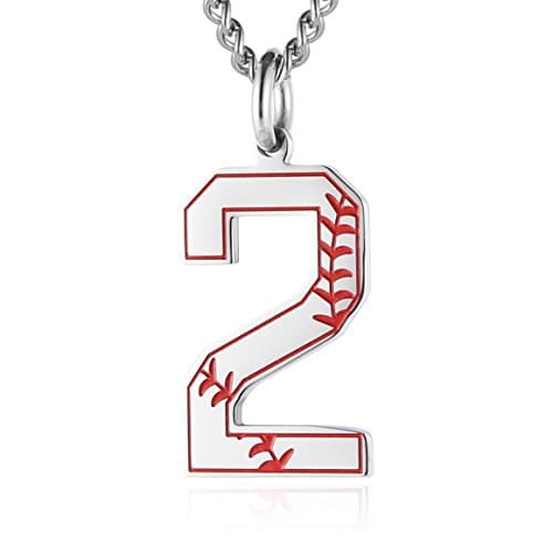 HZMAN Baseball Initial Pendant Necklace with Stainless Steel Charms