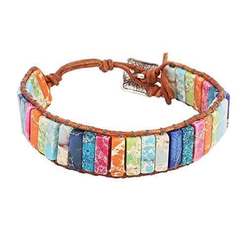 Emibele Layered Rivet Leopard Bohemian Bracelet for Women
