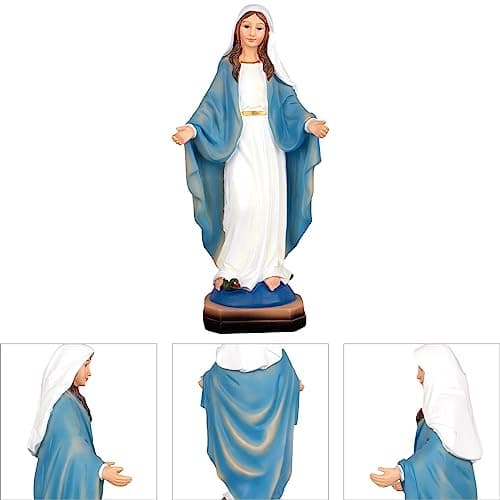 KEEPKAP Virgin Mary Statue, 8.5 Inch Resin Figurine, Catholic Giftsindoors
