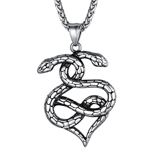 Stainless Steel Snake Pendant Necklace for Men and Women - Punk Fashion jewelry