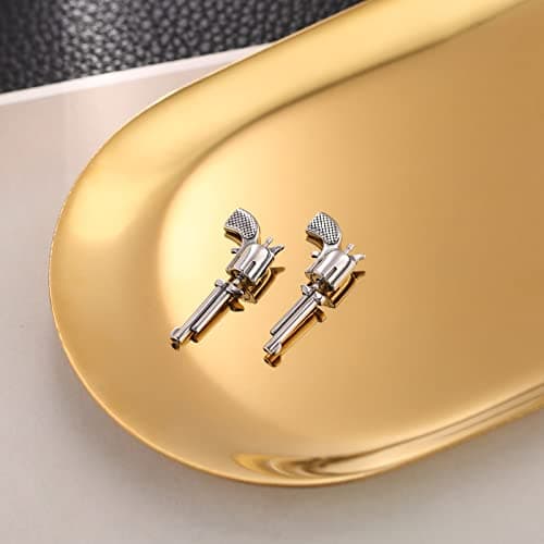 HZMAN Stainless Steel Gun Stud Earrings