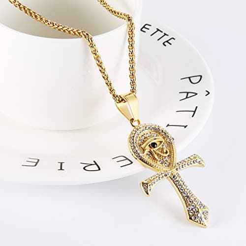 HZMAN CZ Eye of Horus Protection Pendant Necklace