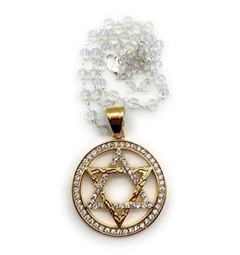 GiveMOJO Bling Golden Star of David Rhinestone Pendant for Car Interior Rearview Mirror