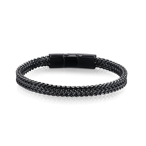 Stainless Steel Magnetic Clasp Mens Franco Chain Bracelet