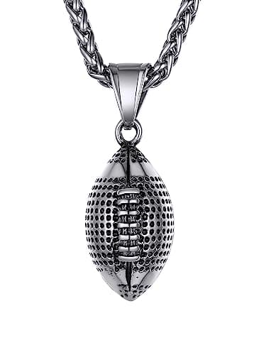 GOLDCHIC JEWELRY Sports Necklaces for Men and Teens – Stainless Steel Chain Jewelry for Football, Baseball, Soccer, Basketball, and Softball Fans
