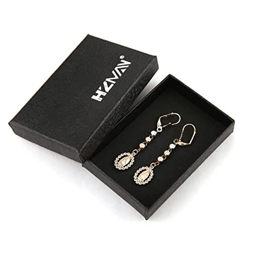 14K Gold Plated Virgin Mary Dangle Earrings for Women Girls