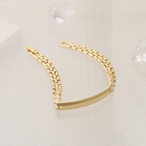 Minimalist 14K Gold Plated Link Bracelet for Women and Men