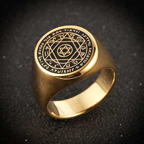 HZMAN Solomon Six-Pointed Star 12 Constellation Rings for Men & Women