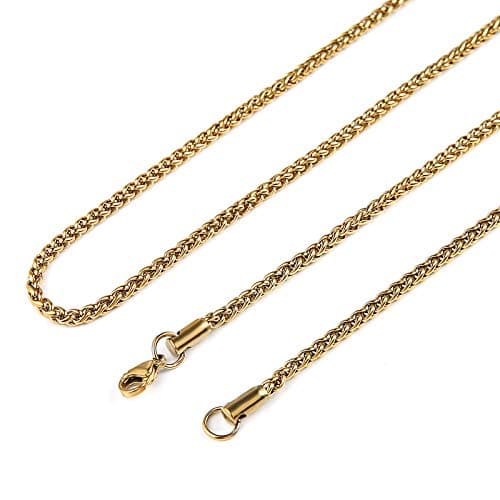 Stainless Steel Wheat Silver Chain Necklaces for Men & Women - 16 to 30