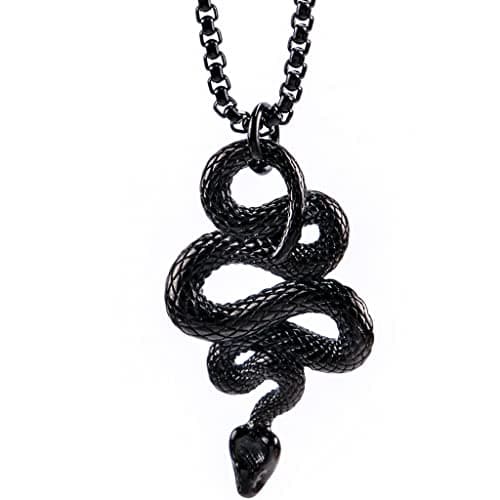 Jude Jewelers Retro Vintage Stainless Steel Snake Pendant Necklace