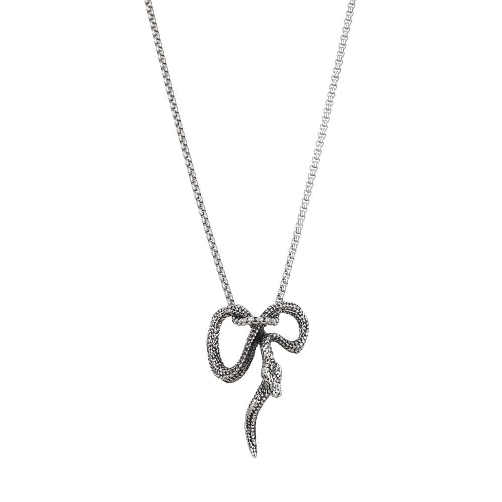 Stainless Steel Gothic Snake Necklace for Women and Men