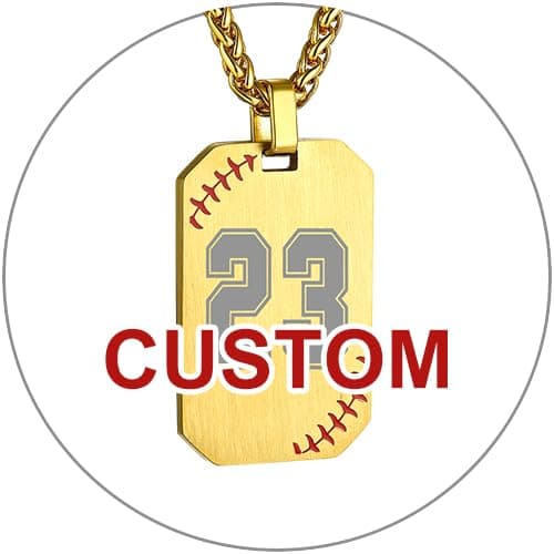 GOLDCHIC JEWELRY Sports Necklaces for Men and Teens – Stainless Steel Chain Jewelry for Football, Baseball, Soccer, Basketball, and Softball Fans