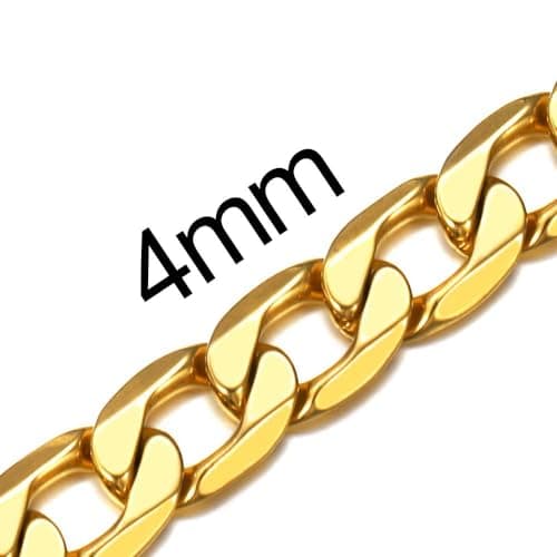 Men's Stainless Steel Cuban Link Chain Necklace, Silver/Black/Gold Plated, 4/6/9mm, 18-30 inches, Gift Jewelry