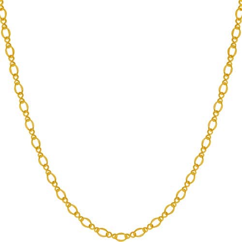 Lifetime 24k Gold Plated 2.5mm Italian Figaro Chain Necklace