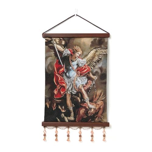 HZMAN Virgin Mary Retro Wall Art - Handmade Picture of Our Lady Guadalupe for Living Room or Bedroom, Framed 17x12 Inch