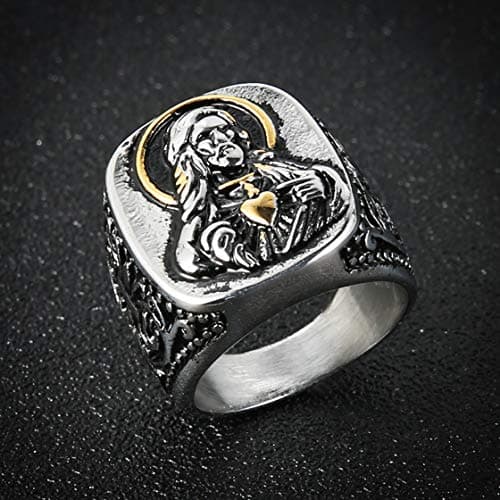 Vintage Jesus Blessing Christian Stainless Steel Rings