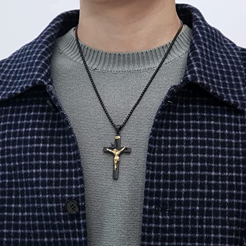 HZMAN Holy Land INRI Cross Crucifix Pendant Necklace + Free Chain