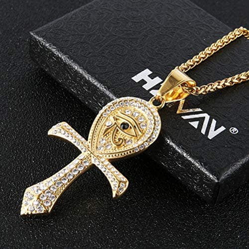 HZMAN CZ Eye of Horus Protection Pendant Necklace