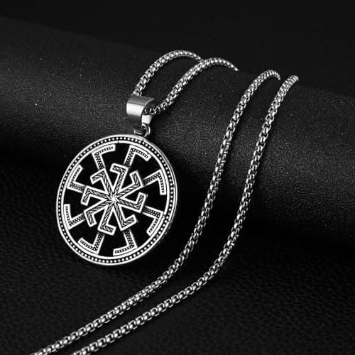 HZMAN Kolovrat Stainless Steel Retro Slavic Pendant Jewelry Gift