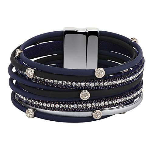 Emibele Layered Rivet Leopard Bohemian Bracelet for Women