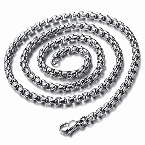 COOLSTEELANDBEYOND Gothic Snake Skull Cross Pendant Necklace