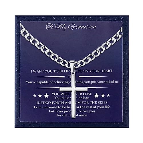 Besteel 925 Sterling Silver Cross Necklace for Men & Women