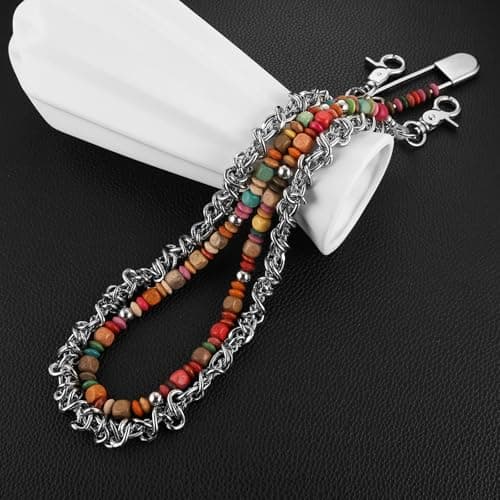 HZMAN Punk Gothic Layered Barbed Wire Jeans Chain Belt & Wallet Accessory