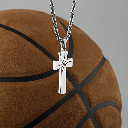 HZMAN I CAN DO ALL THINGS STRENGTH Bible Verse Basketball Pendant Necklace