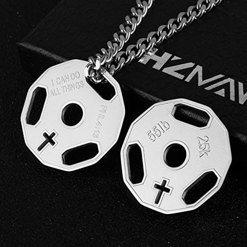 Men's Stainless Steel Dumbbell Pendant Necklace