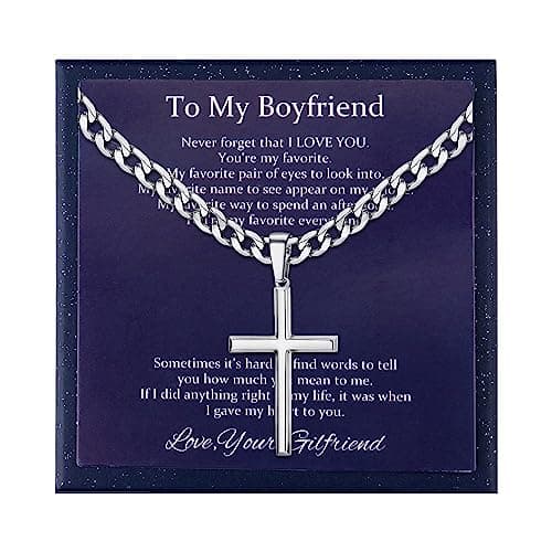 Besteel 925 Sterling Silver Cross Necklace for Men & Women