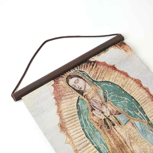 HZMAN Virgin Mary Retro Wall Art Decor - Handmade 17x12 Inch Framed Print for Living Room and Bedroom