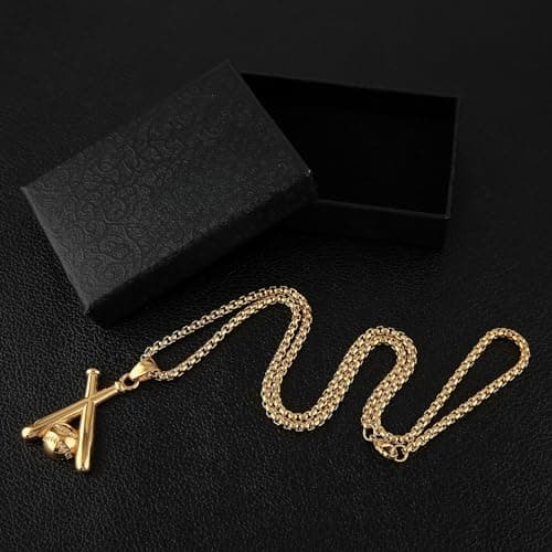 Naivo Fashion Baseball Stainless Steel Pendant Necklace 24'' Chain
