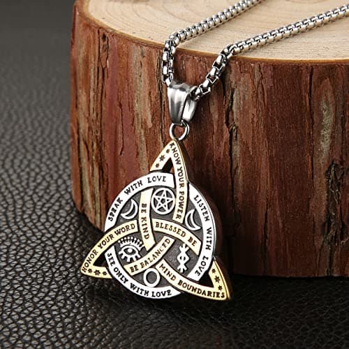 Triple Goddess Triquetra Necklace Triple Knot Pendant