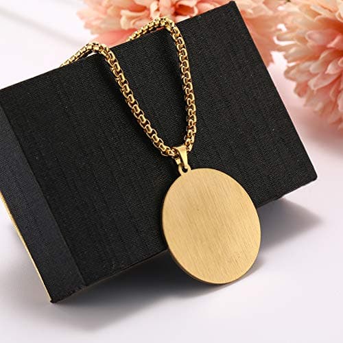 TEAMER Gold Stainless Steel Key of Solomon Pendant Necklace - Wiccan Talisman Jewelry for Men and Women
