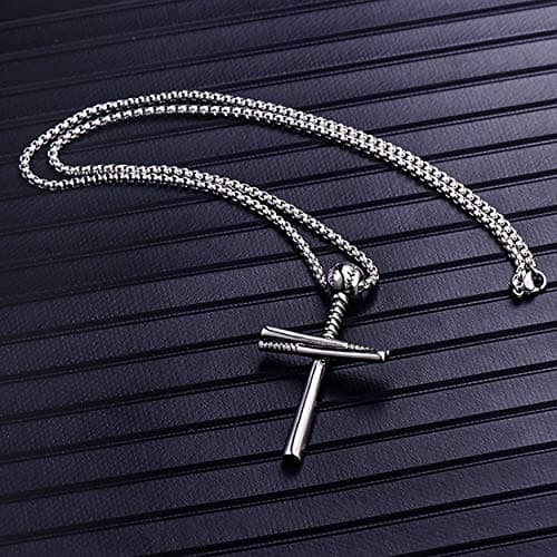 Rehoboth Baseball Bat Cross Pendant Necklace for Men and Women