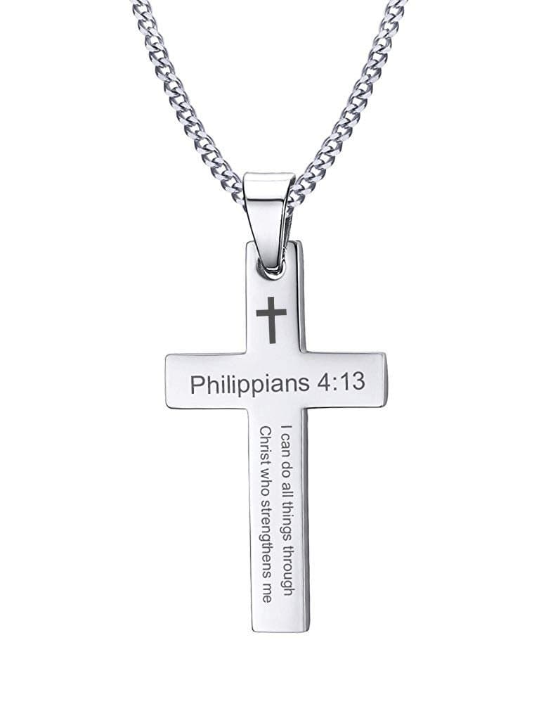 VNOX Cross Necklaces for Men & Boys - Christian Jewelry with Religious Quotes