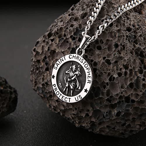 HZMAN Stainless Steel Christian Religious Pendant Necklace Gift