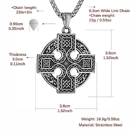 Stainless Steel Celtic Knot Necklace for Women Men