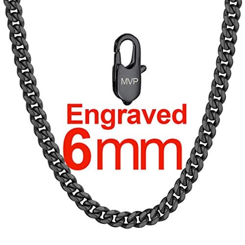 Men's Chunky Miami Cuban Chain Necklace with Custom Options - Available in Various Widths and Lengths, Gold Plated, Stainless Steel, or Black - Comes with Gift Box