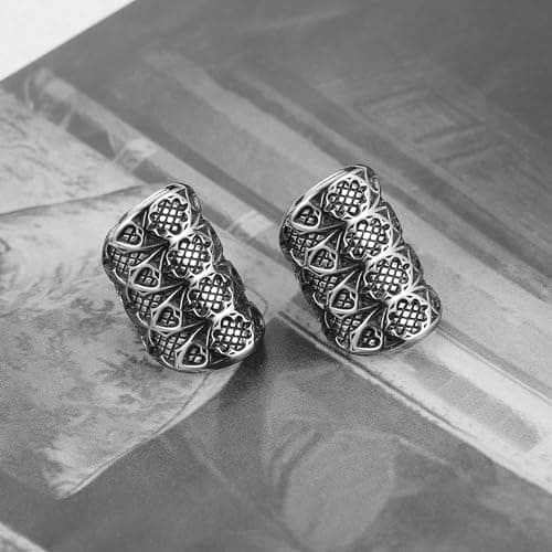 HZMAN Stainless Steel Retro Broad Ear Cuff Earrings for Men & WomenGift