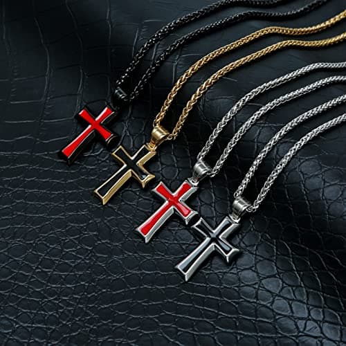 Mens Stainless Steel Cross Necklace
